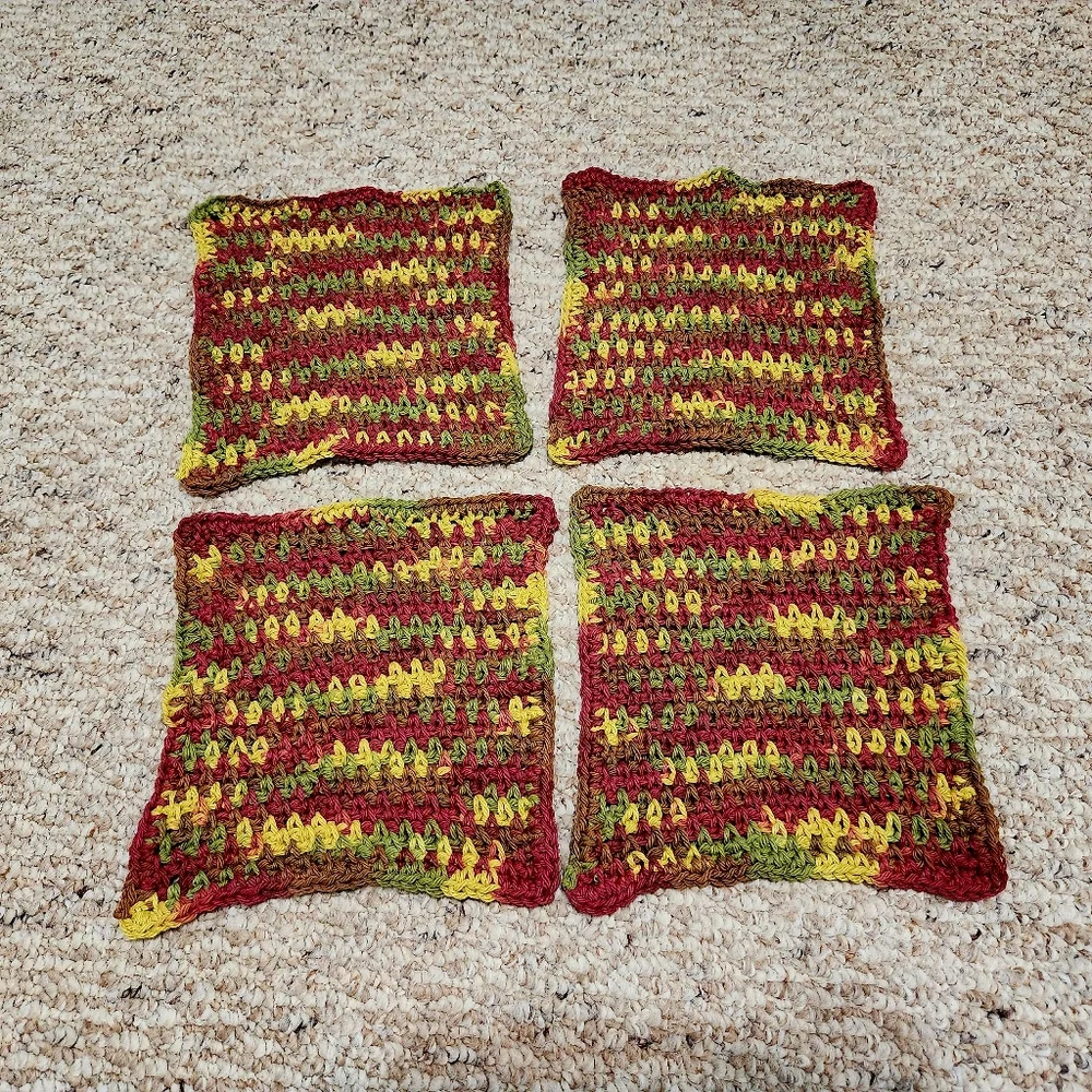 Crochet Autumn Leaves Washcloth and Face Disc Set